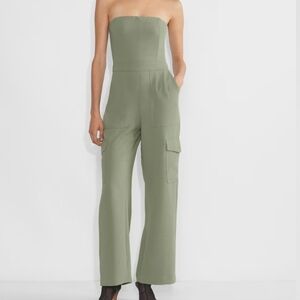 NWT Wilfred Cordial Cargo Smoky Sage Strapless Jumpsuit